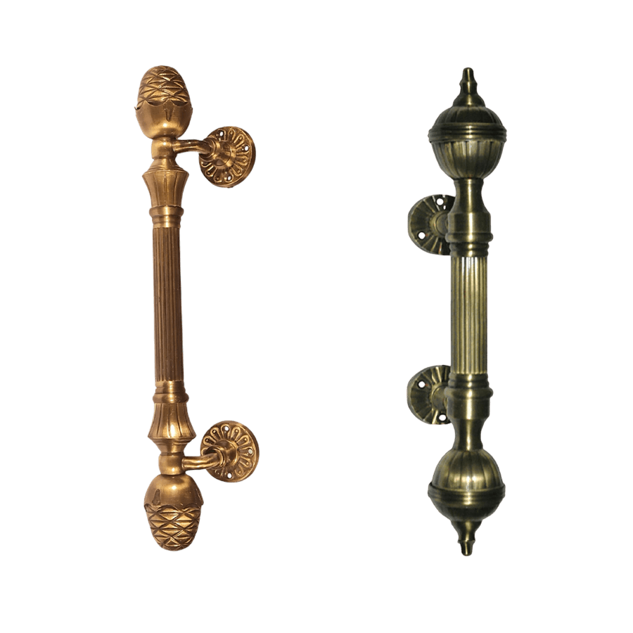 FANCY BRASS DOOR HANDLE (ANTIQUE)
